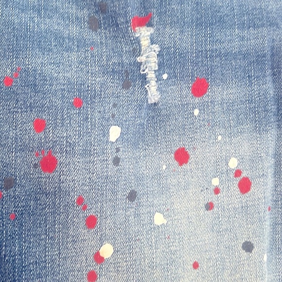 MAISON ARTICLE 👖Dark Blue Splatter Men's Jeans - Picture 3 of 6